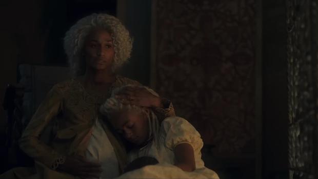 Laena Velaryon et une de ses filles dans "La Maison du Dragon" (Photo : HBO)